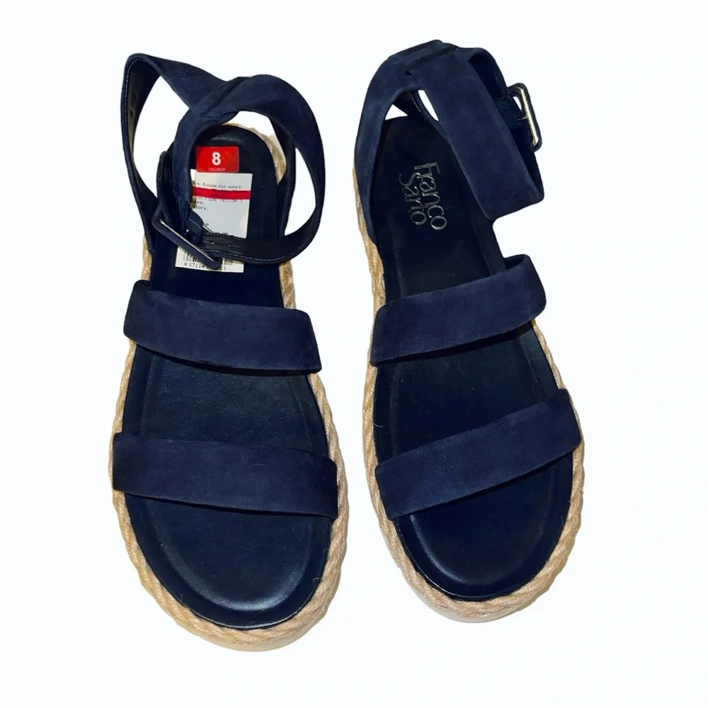 Franco Sarto Navy Blue Platform Sandals